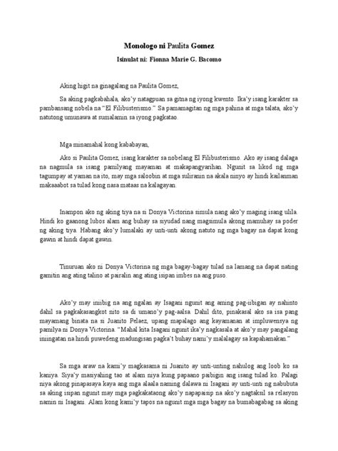 paulita gomez script|SOLUTION: Paulita gomez monologue .